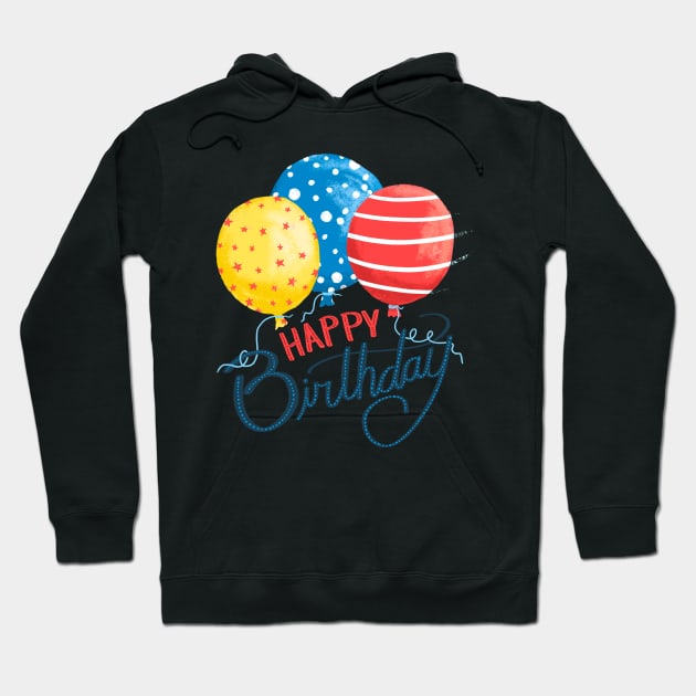 Birthday Balloons Hoodie by SWON Design